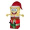 5' Gemmy Airblown Inflatable Christmas SpongeBob SquarePants Wearing A Santa Hat Sitting On A Present Yard Decoration 118071